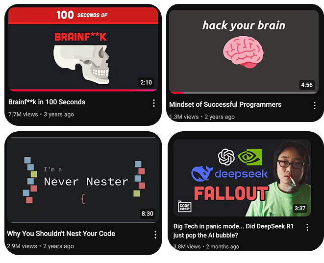 Thumbnail and title examples